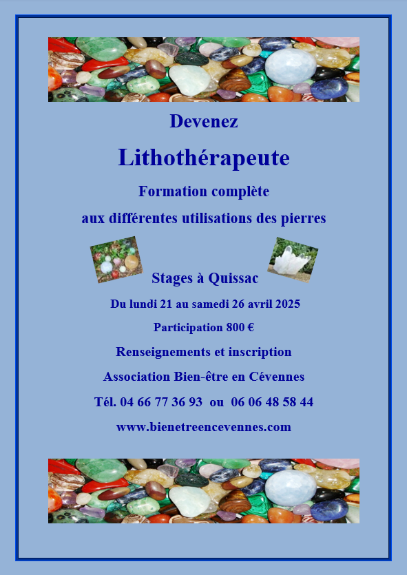 Affiche lithotherapie 2 avril 2025