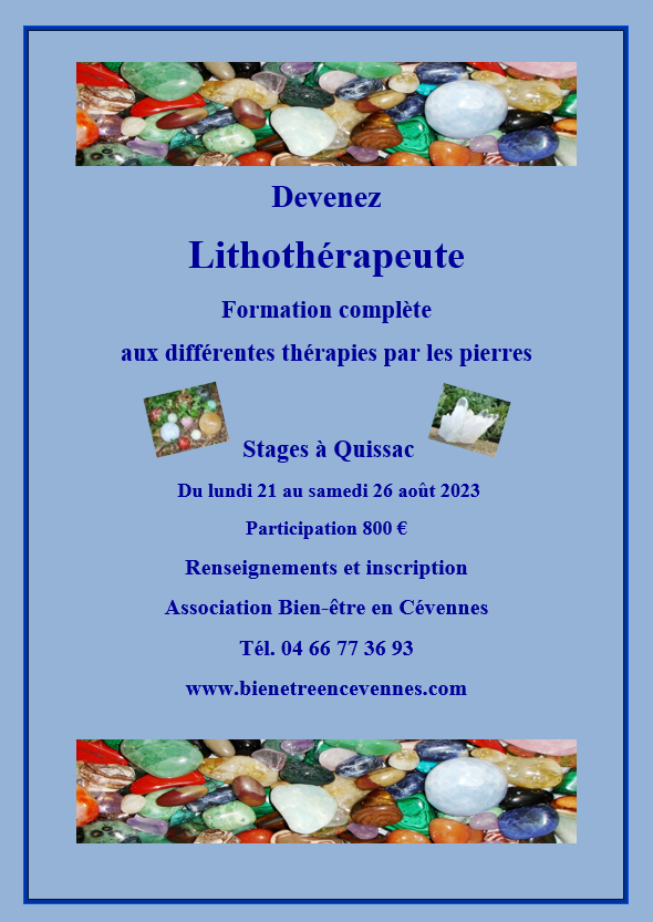 Affiche lithotherapie aout 2023
