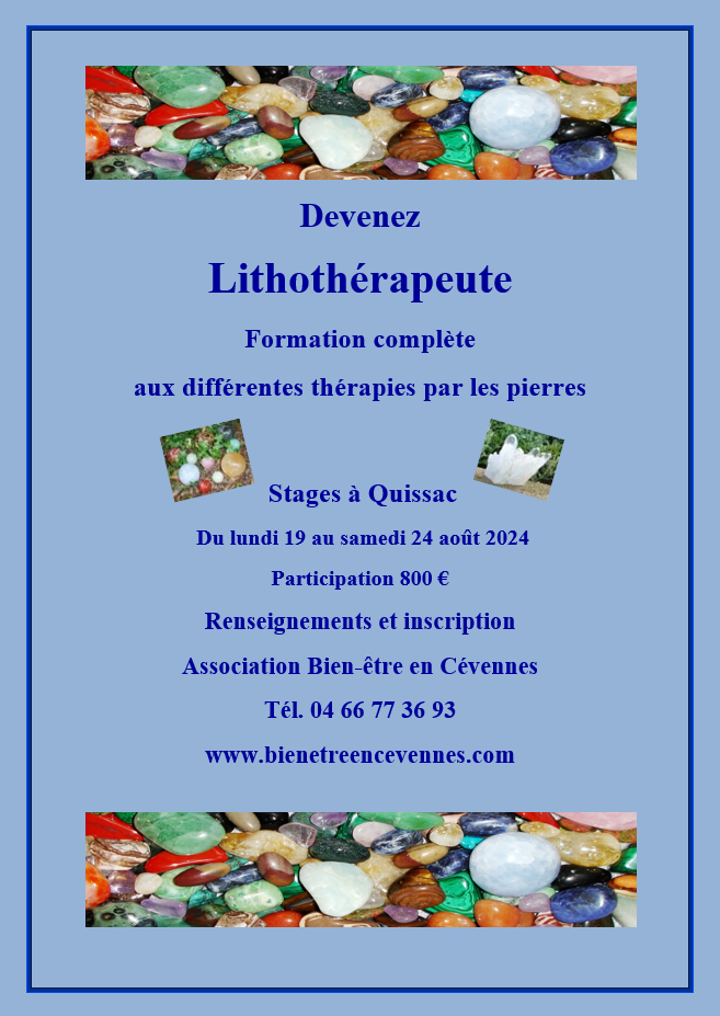 Affiche lithotherapie aout 2025