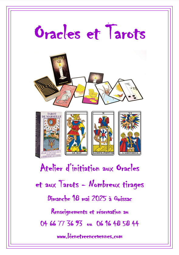 Affiche oracles et tarots mai 2025