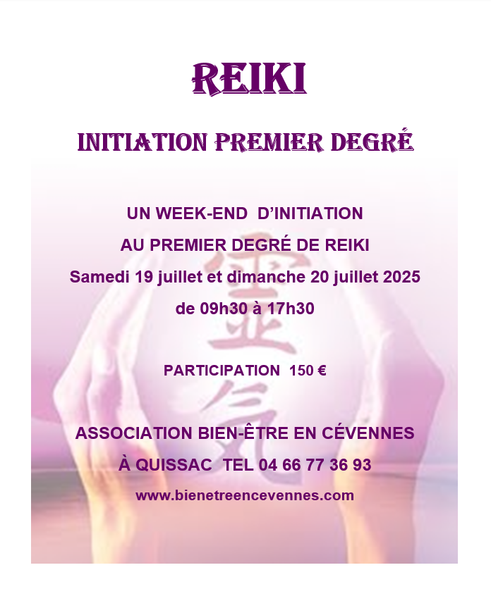 Affiche reiki 1 juillet 2025