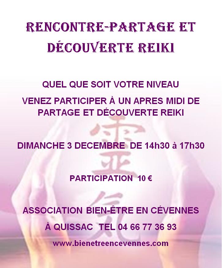 Affiche rencontre partage reiki decembre 2017