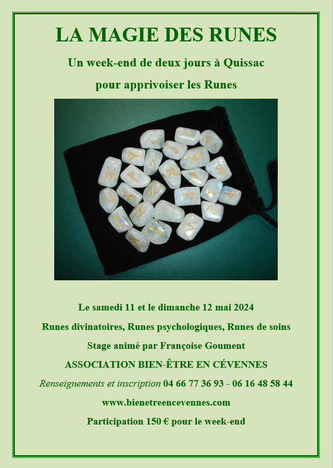 Affiche runes week end mai 2024