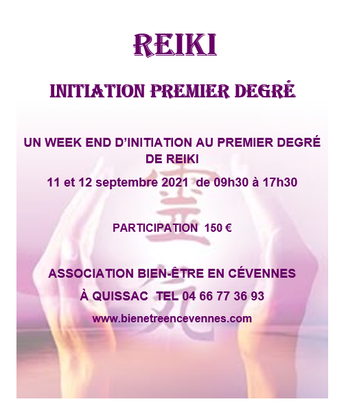 Reiki 1 septembre 2021